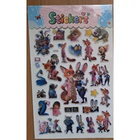 Zootropolis matrica ív 25x20 cm - Zootopia  ÚJ