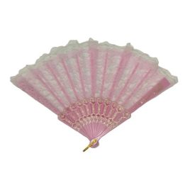 Rózsaszín csipkés legyező - új