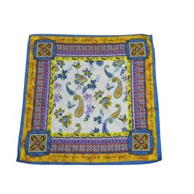 47x47 cm-es kék-sárga sál, kendő