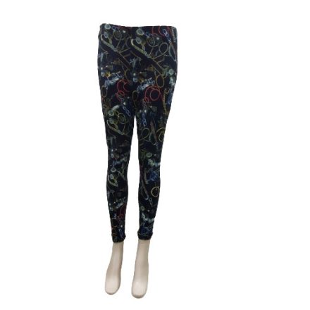 Női XXL-es fekete mintás pamutnadrág, leggings - Papaya