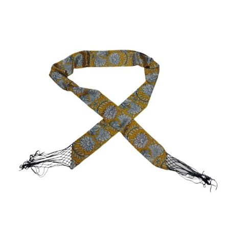 Mustársárga virágos textilöv, 210 cm