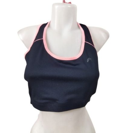 Női XL-es fekete rózsaszín szegélyes sportmelltartó - F&F