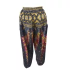 Női fekete-sárga háremnadrág, jóganadrág - ÚJ