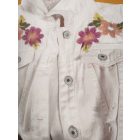 Női M-es halványrózsaszín virágos hímzett farmermellény - Misskoo