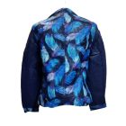 Női XXL-es kék tollmintás bőrhatású, műbőr dzseki - ÚJ