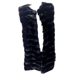 Női L-es fekete szőrmés mellény - Beloved