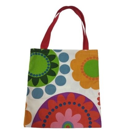 Virágos mintás vászon táska, textil táska, bevásárlótáska 36*34 cm - ÚJ 