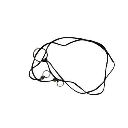 Fekete vékony kötél szerűú öv fém karikával