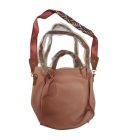 Púderszínű női műbőr válltáska, crossbody, táska, ridikül 2 kiegészítővel - ÚJ