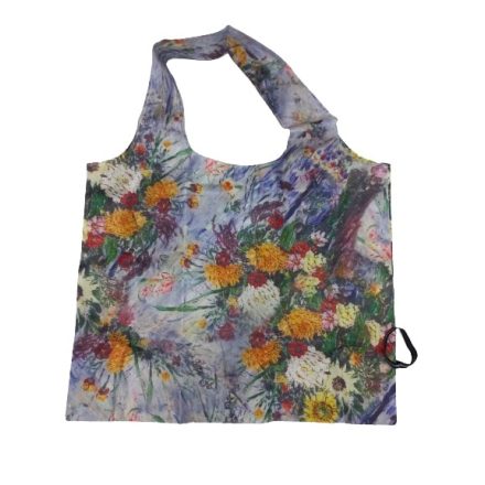 Festményes összehajtható füles bevásárlótáska, szatyor, virágos - Renoir - ÚJ 