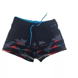   Férfi M-es fekete, kék derekú fürdőnadrág, fürdőboxer - Decathlon