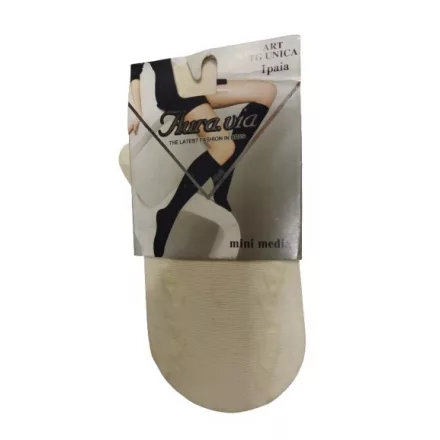 Női vajszínű mintás nylon térdfix, térdzokni, 1 pár - Aura.Via - ÚJ