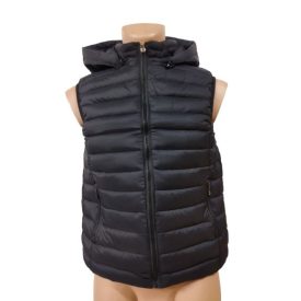   Férfi 4XL-es (de valójában csak 3XL-es) fekete kapucnis pufimellény - Harpia - ÚJ