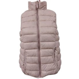   Női 46-os (3XL) rózsaszín steppelt pufimellény - Janina - ÚJ