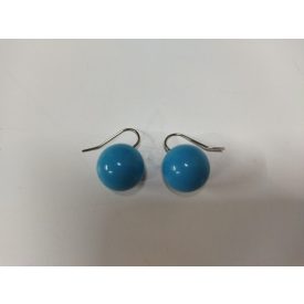 Türkiz gyöngy beakasztós fülbevaló (műanyag) - ÚJ