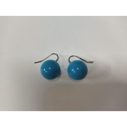 Türkiz gyöngy beakasztós fülbevaló (műanyag) - ÚJ