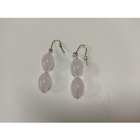 Tejüveg gyöngy beakasztós fülbevaló (műanyag) - ÚJ