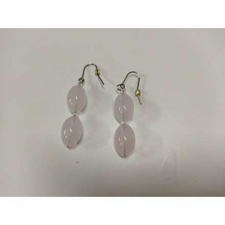 Tejüveg gyöngy beakasztós fülbevaló (műanyag) - ÚJ