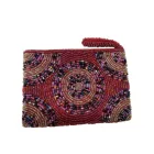 Piros gyöngyös szütyő, pénztárca Bali felirattal