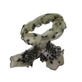 Törtfehér arany szélű pávamintás sál, kendő