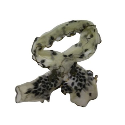 Törtfehér arany szélű pávamintás sál, kendő