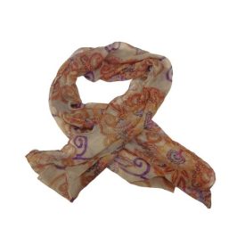 Barna-drapp paisley mintás sál, kendő