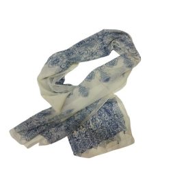 Kék-fehér mintás, sál, kendő