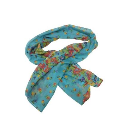 Kék virágmintás, sál, kendő