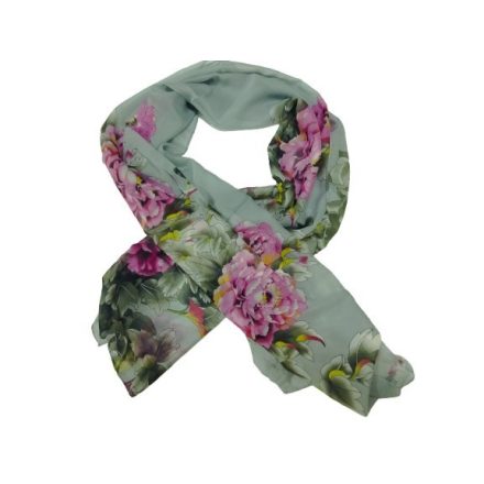 Szürke virágmintás, sál, kendő