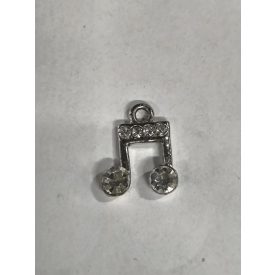 Ezüst színű strasszos hangjegy medál - ÚJ