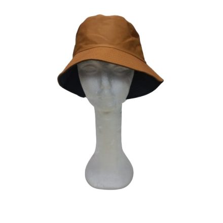 Férfi barna-fekete kifordítható nyári vászon kalap - ÚJ 