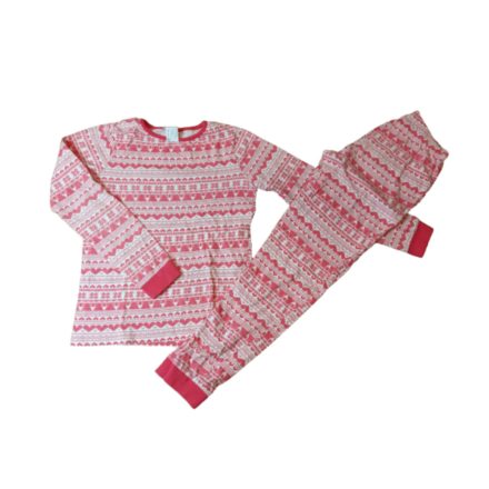 146-152-es piros-fehér mintás pizsama - Pepco