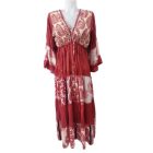 Női L-XL-es bordó-drapp flitteres nepáli ruha - Boho Fashion - ÚJ