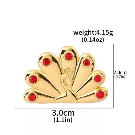 Arany színű páva alakú Katica, Miraculous kitűző, bross - Csodálatos Katicabogár - ÚJ