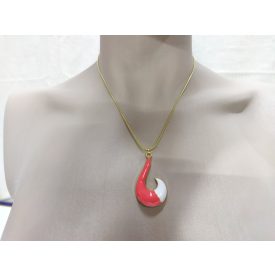   Alya, a Rókalány medálja, amulettje nyaklánccal, narancs-fehér - Miraculous - Csodálatos Katicabogár - ÚJ