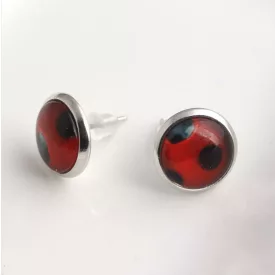 Katica bedugós fülbevaló, 1 cm - Miraculous Ladybug - ÚJ