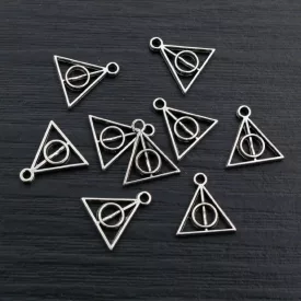   Ezüst színű medál, függő, 13x12 mm - Harry Potter - ÚJ (1 db)