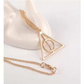   A halál ereklyéje nyaklánc, arany színű - Deathly Hallows - Harry Potter - ÚJ