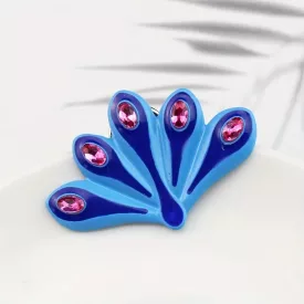  Kék köves páva alakú Katica, Miraculous kitűző, bross - Csodálatos Katicabogár - ÚJ