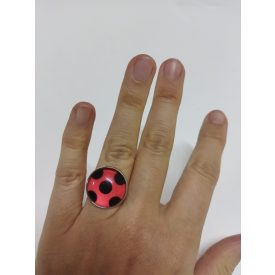   Állítható katicapöttyös gyűrű - Miraculous - Csodálatos Katicabogár - ÚJ