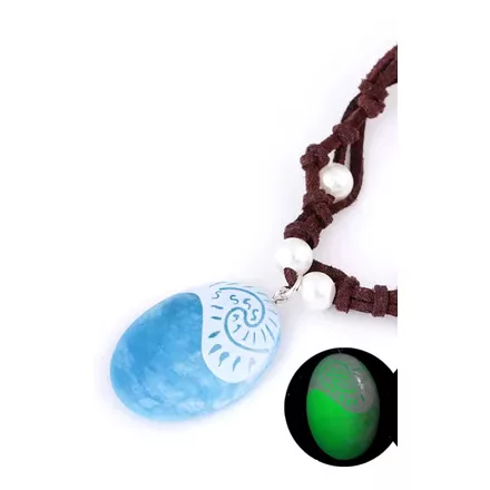 Katica, Miraculous nyaklánc kék medállal, sötétben zölden világít - Csodálatos Katicabogár - ÚJ