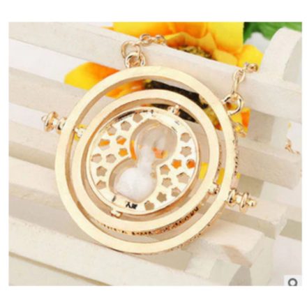 Hermione, időnyerő nyaklánc (arany foglalat, fehér homok) - Harry Potter - ÚJ