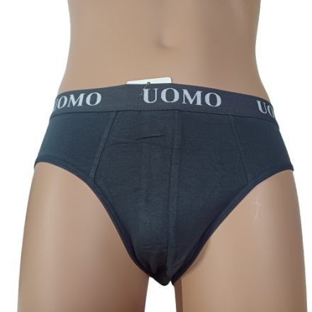 Férfi M-es szürke feliratos gumis derekú alsónadrág, fecske fazon - Uomo - ÚJ