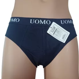   Férfi M-es sötétkék feliratos gumis derekú alsónadrág, fecske fazon - Uomo - ÚJ