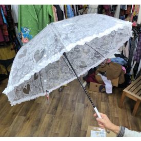   Átlátszó, csipke hatású romantikus esernyő, nagy méretű - Feeling Rain - ÚJ