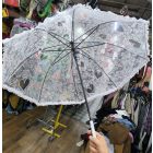 Átlátszó, csipke hatású romantikus esernyő, nagy méretű - Feeling Rain - ÚJ