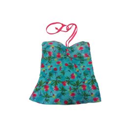 152-es türkiz pálmafás tankini felső