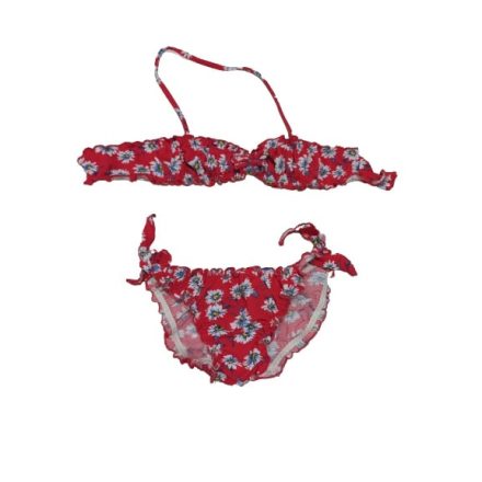 128-134-es piros virágos bikini - Calzedonia