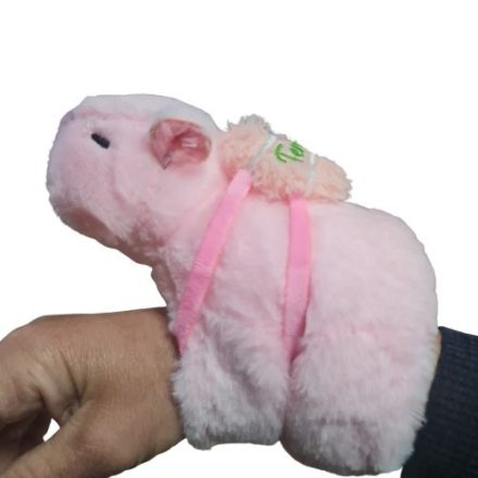 Kapibara plüss figura, rózsaszín, kézre, csuklóra rögzíthető - ÚJ