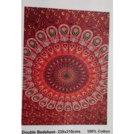 215*235 cm-es bordó mandalamintás franciaágyra való dupla ágytakaró - ÚJ